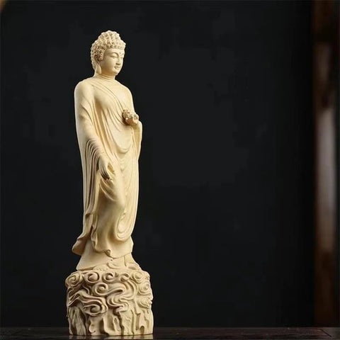 Wood Amitabha Buddha-ToShay.org