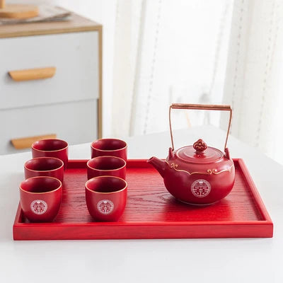 Red Ceramic Tea Sets-ToShay.org