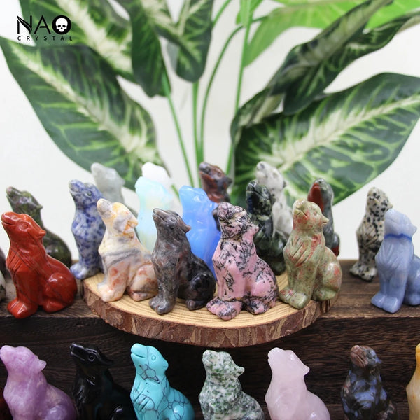 Mixed Crystal Wolf Statues-ToShay.org