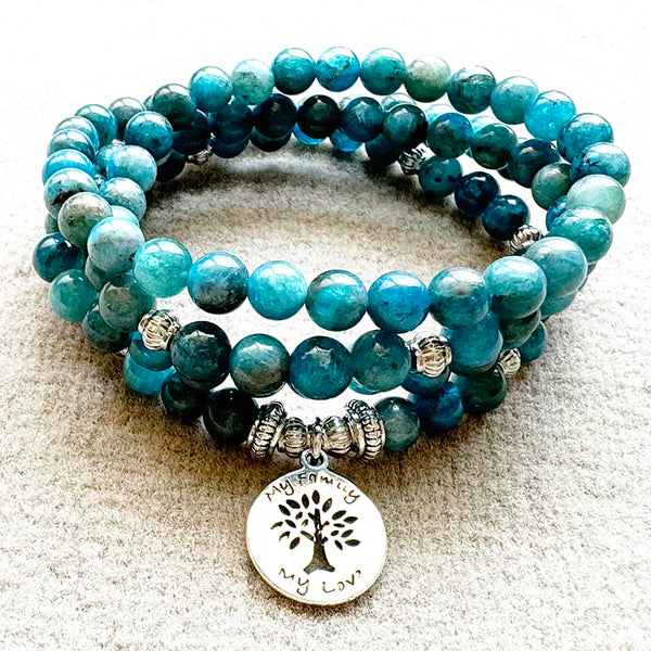 Blue Apatite Mala Beads-ToShay.org