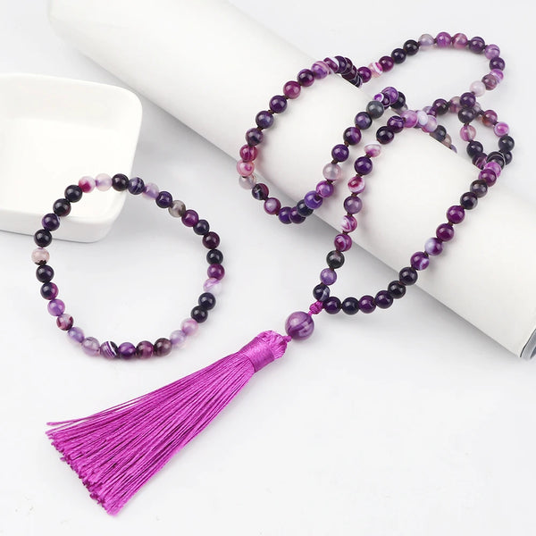 Purple Crystal Mala Beads-ToShay.org