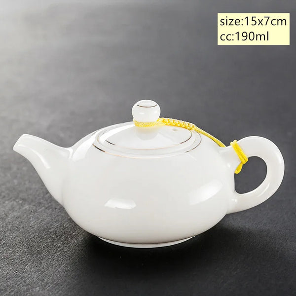 White Porcelain Teapot-ToShay.org