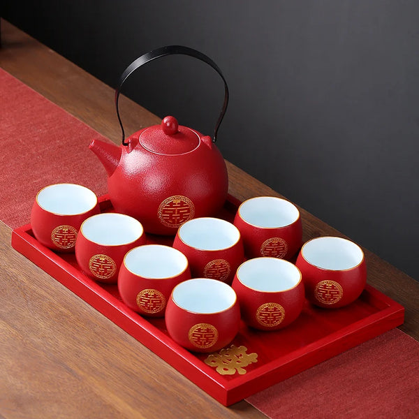 Red Ceramic Tea Sets-ToShay.org