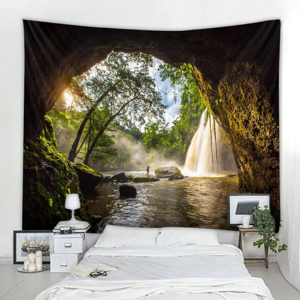 Forest Waterfall Tapestry-ToShay.org