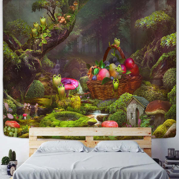 Forest Frog Art Tapestry-ToShay.org