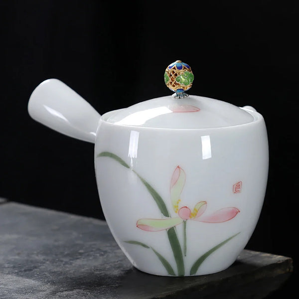 White Glazed Ceramic Teapot-ToShay.org