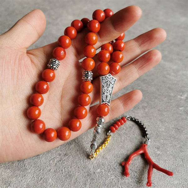 Orange Coral Prayer Beads-ToShay.org