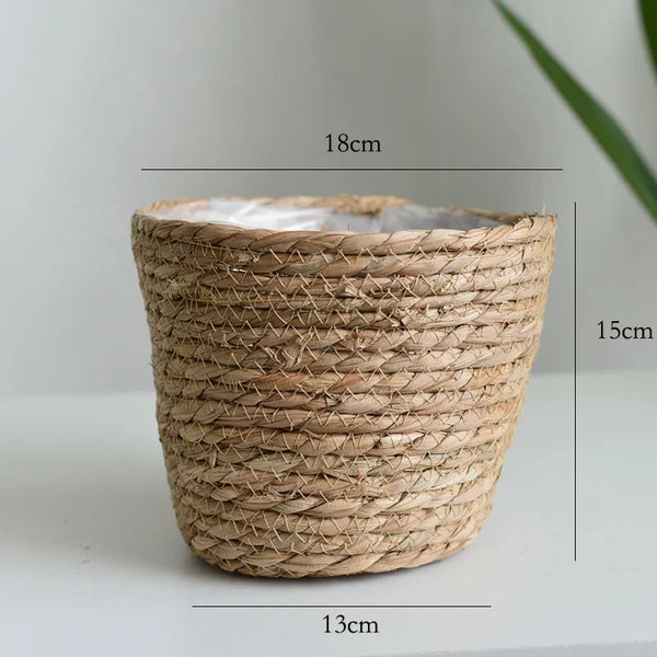 Straw Pot Plant Basket-ToShay.org