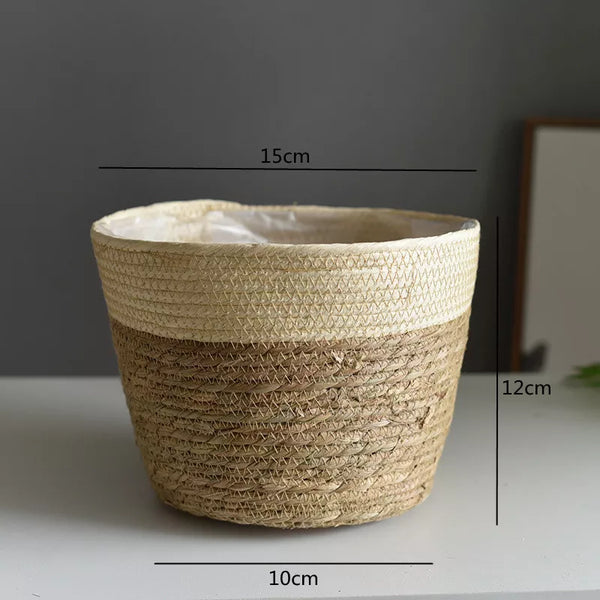 Straw Pot Plant Basket-ToShay.org