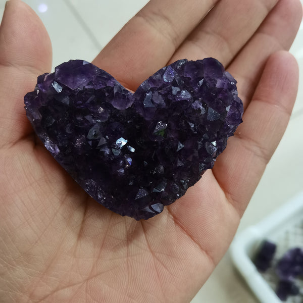 Purple Amethyst Cluster Heart-ToShay.org