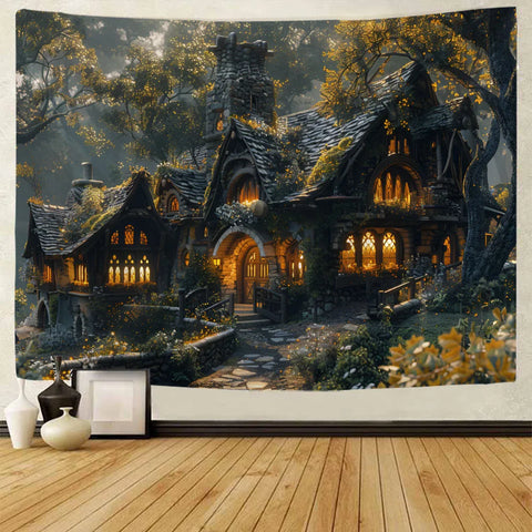 Forest Cottage Tapestry-ToShay.org