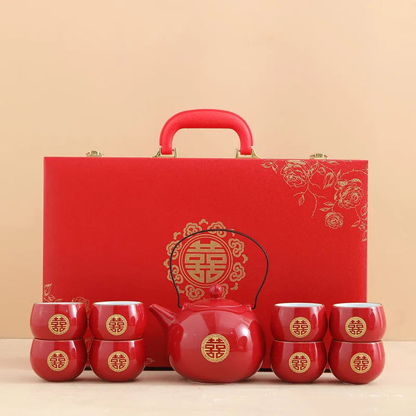 Red Ceramic Tea Sets-ToShay.org