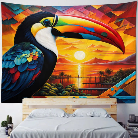 Tropical Bird Art Tapestry-ToShay.org