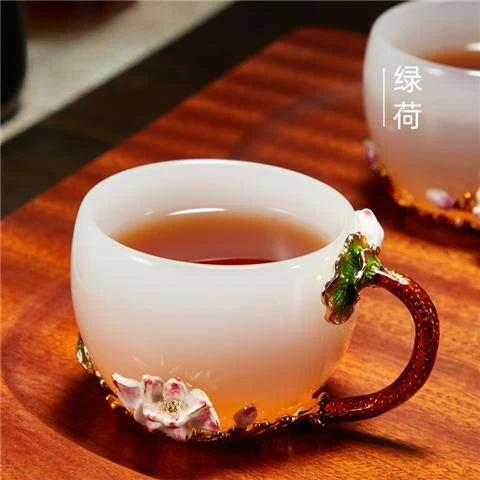 Clear Porcelain Tea Cups-ToShay.org