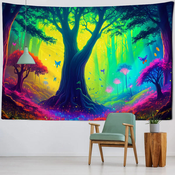 Psychedelic Forest Tapestry-ToShay.org