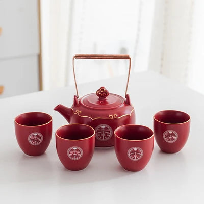 Red Ceramic Tea Sets-ToShay.org