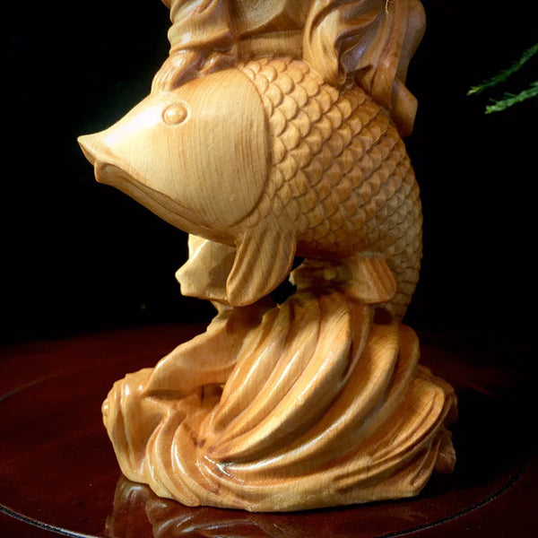 Wood Carp Maitreya Buddha-ToShay.org