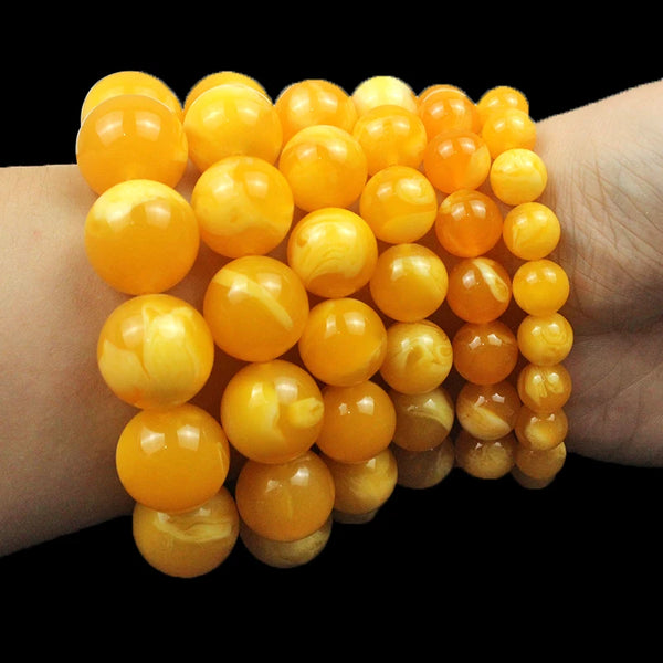 Yellow Beeswax Bead Bracelets-ToShay.org