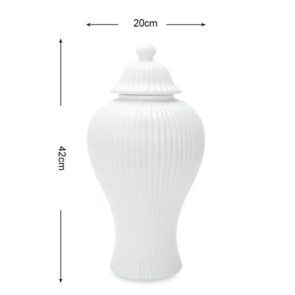 White Glazed Ceramic Jar-ToShay.org