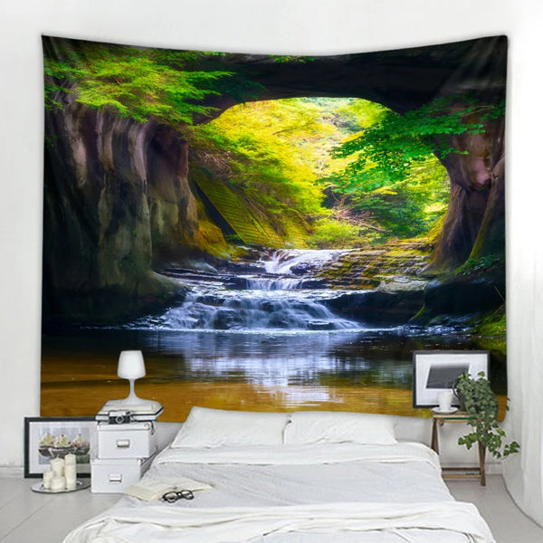 Forest Waterfall Tapestry-ToShay.org