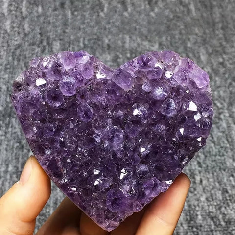 Purple Amethyst Cluster Heart-ToShay.org