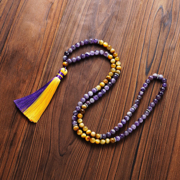 Purple Amethyst Mala Beads-ToShay.org