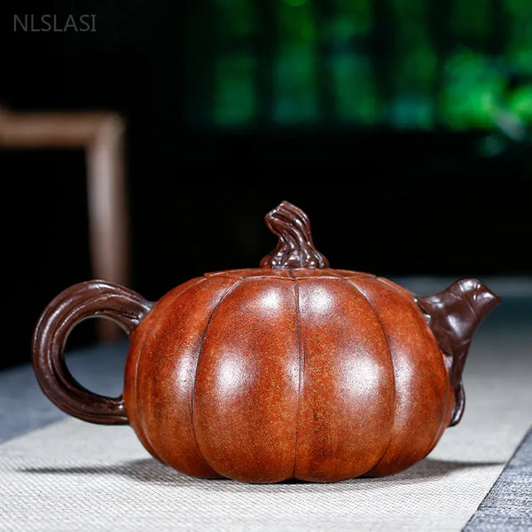 Pumpkin Clay Teapot-ToShay.org