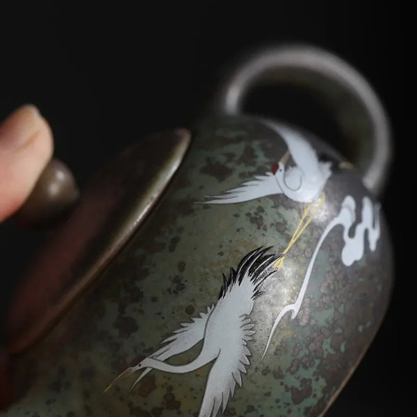 Crane Pottery Tea Pot-ToShay.org