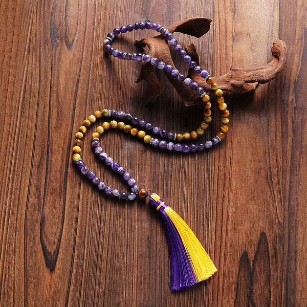 Purple Amethyst Mala Beads-ToShay.org