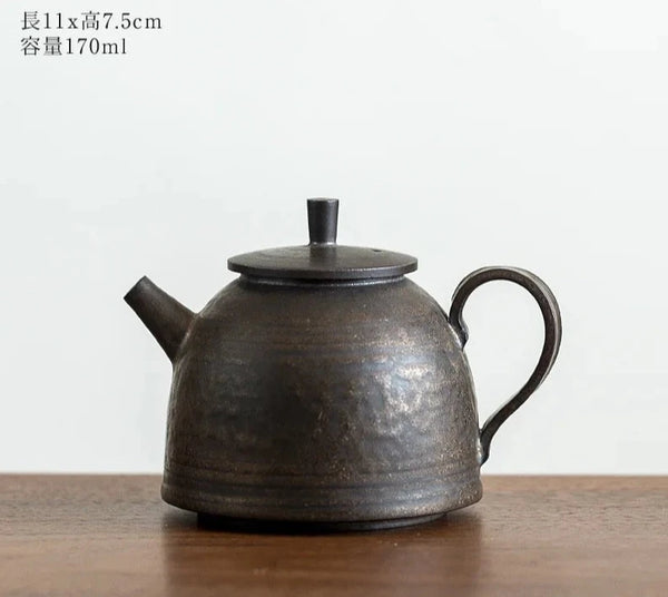 Rust Gilt Glaze Stoneware Tea Pot-ToShay.org