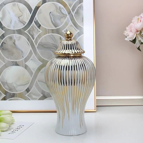 White Glazed Ceramic Jar-ToShay.org