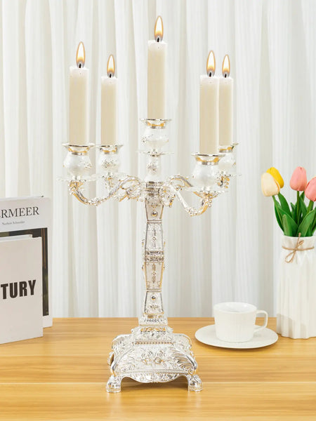 Silver Embossed Candelabra-ToShay.org