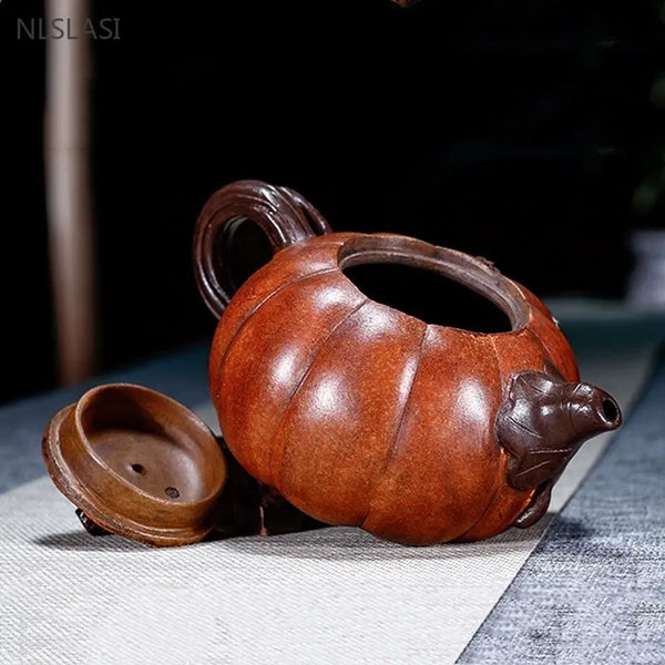 Pumpkin Clay Teapot-ToShay.org