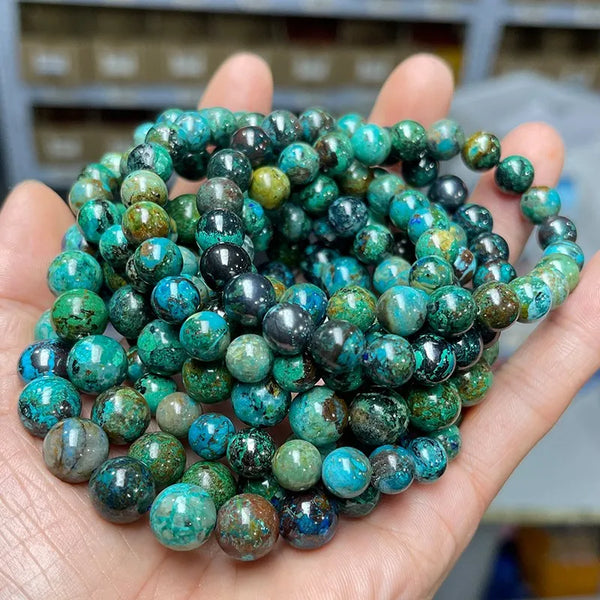 Green Azurite Bead Bracelet-ToShay.org