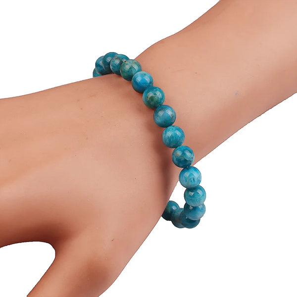 Blue Apatite Bead Bracelet-ToShay.org