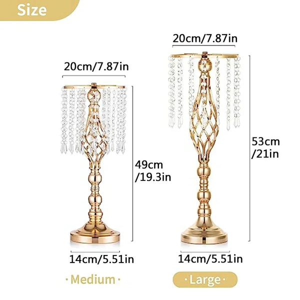 Gold Crystal Bead Flower Stand-ToShay.org