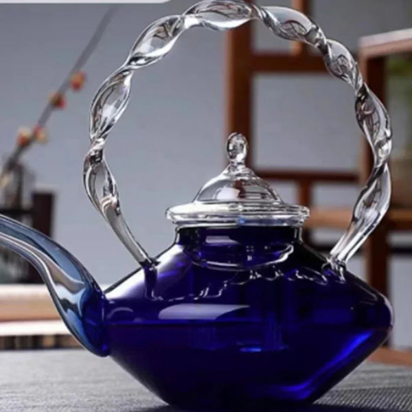 Blue Glass Teapot-ToShay.org