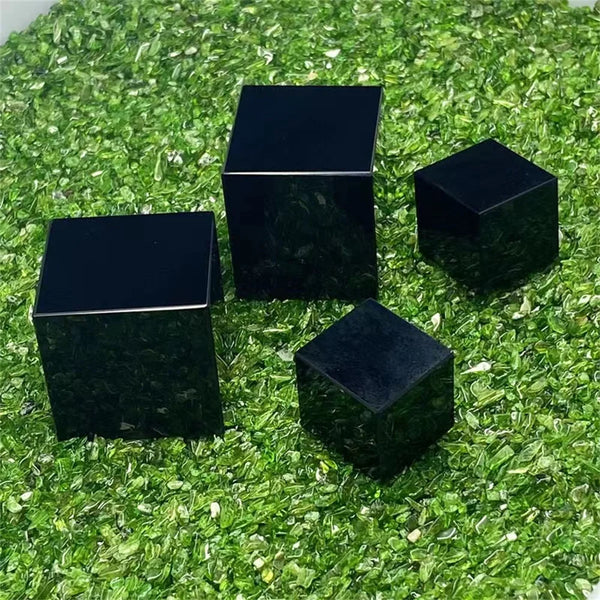 Black Obsidian Quartz Cube-ToShay.org