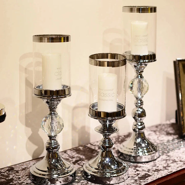 Crystal Glass Candle Holders-ToShay.org