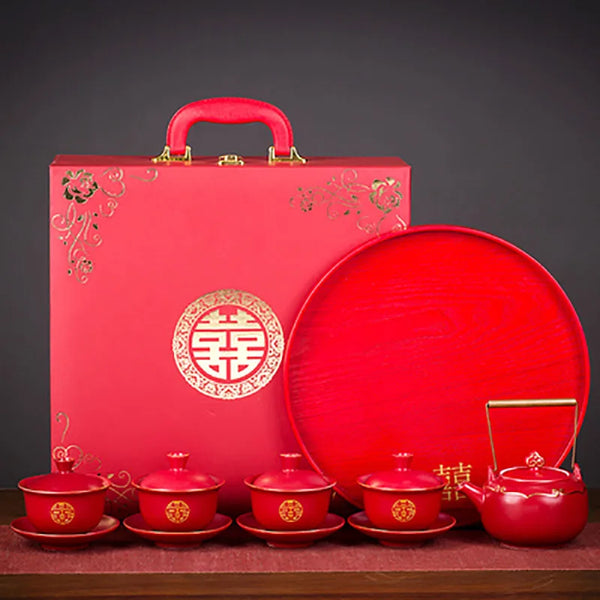 Red Ceramic Tea Sets-ToShay.org