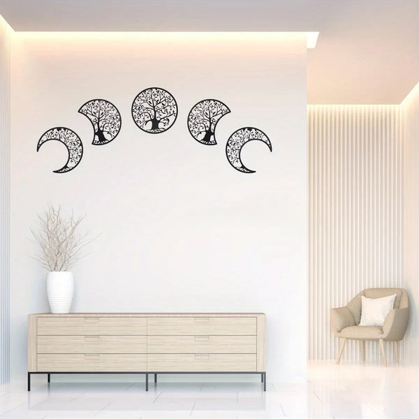 Black Iron Moon Phase Wall Art-ToShay.org