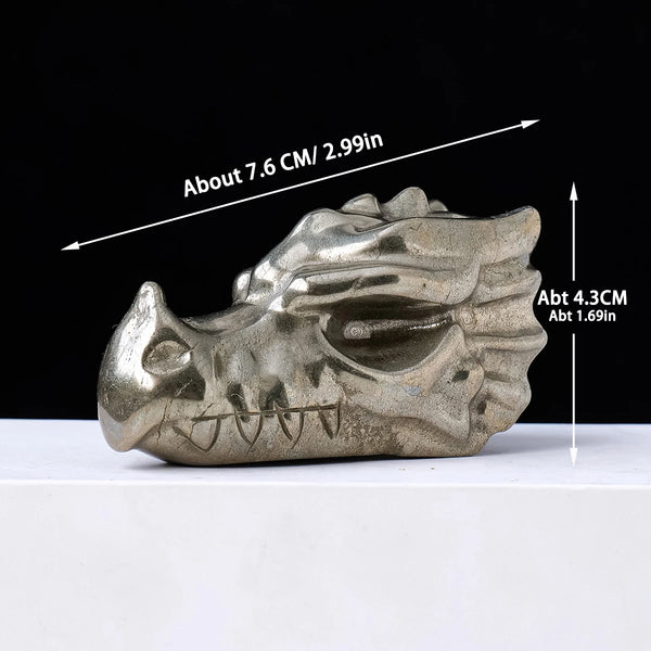 Silver Pyrite Dragon Skull-ToShay.org