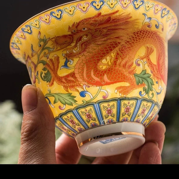 Dragon Ceramic Tea Bowl-ToShay.org