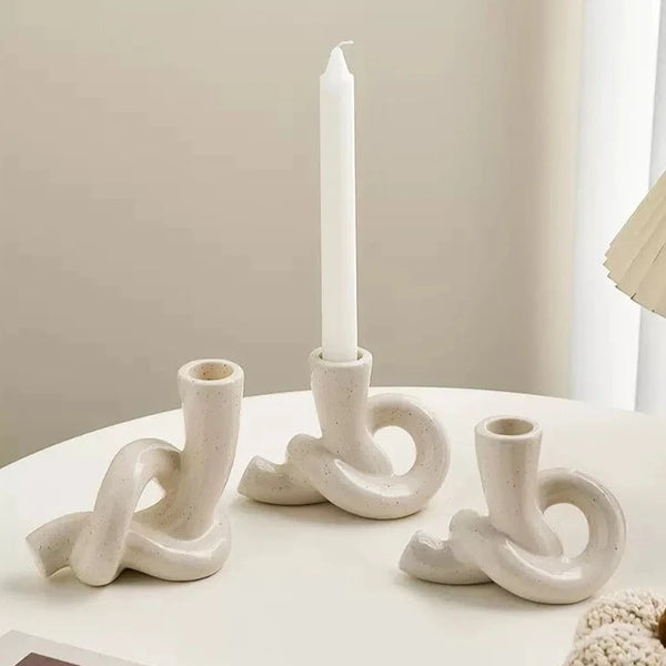 White Knot Candlesticks-ToShay.org