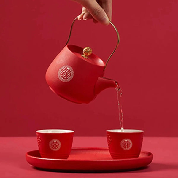 Red Ceramic Tea Sets-ToShay.org