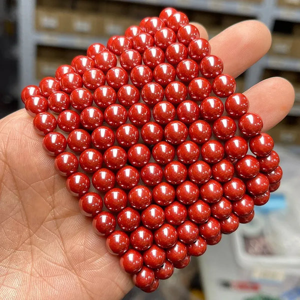 Red Cinnabar Bead Bracelet-ToShay.org