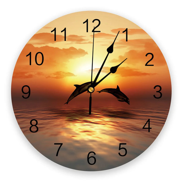 Sea Wave Dolphin Wall Clock-ToShay.org