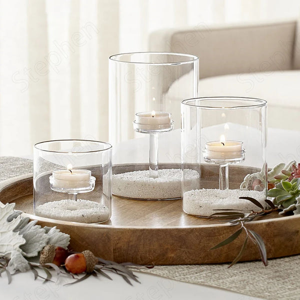 Clear Glass Candle Holder-ToShay.org