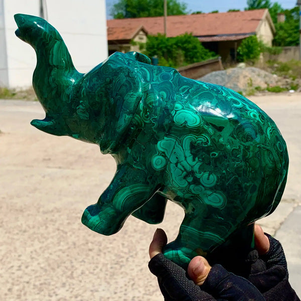 Green Malachite Elephant-ToShay.org