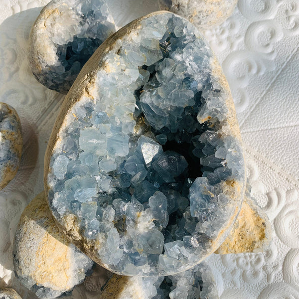 Blue Celestite Crystal Cluster-ToShay.org